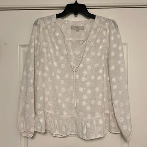 LOFT blouse with same color flowers
